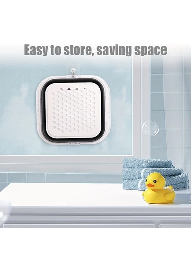 Dream011 Siyah Katlanabilir Hızlı Kuruyan Banyo Oyuncak Saklama Organizatörü Çıkarılabilir Tabanlı Dayanıklı Plastik Çok Bölmeli Duş Sepeti Siyah