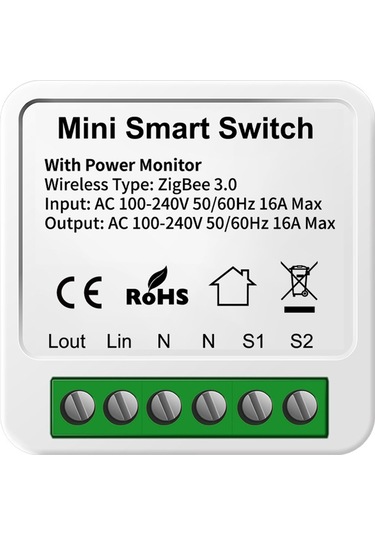 Konesam Tuya Zigbee 3.0 Akıllı Anahtar: 2 Yollu, 16a, Alexa Ve Google Home Uyumlu, Zamanlayıcılı Ev Otomasyonu
