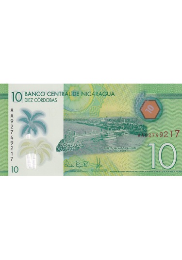 Nikaragua, 10 Cordoba 2022 Çil Polimer