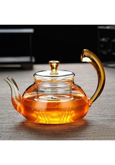 600 Ml Cam Çaydanlık Açık Kolu Pot Yaratıcılık Teaset Çay Demlik Teaware Borosilikat Cam Su Isıtıcısı Drinkware Çaydanlıklar Antrasit