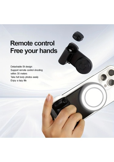 Xuweiwei Siyah Doldurucu Isik Aynali Kamera Tutacagi 360 Derece Ayarlanabilir Manyetik Telefon Standi Siyah-