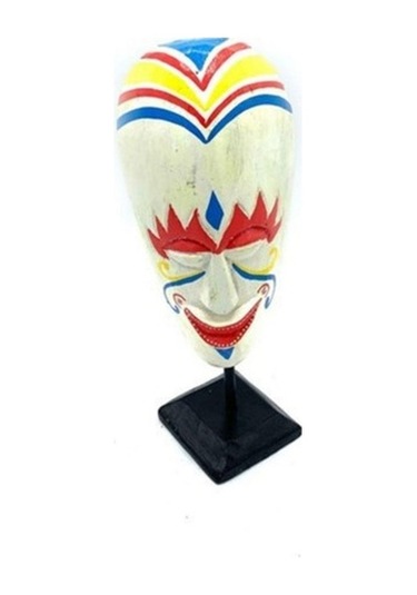 Stantlı Beyaz Mask Totem El Yapımı 30 Cm