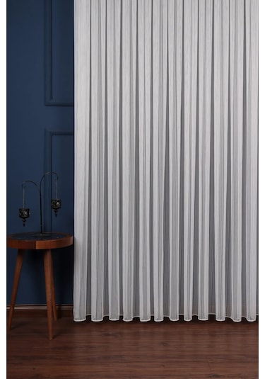 Arben Beymen Eteği Kurşunlu Modern Tül Perde / Ölçünüze Özel Dikim