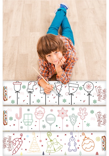 Yılbaşı Özel Bebek Ve Çocuk Için Boyama Kağıdı 3,75 Metre