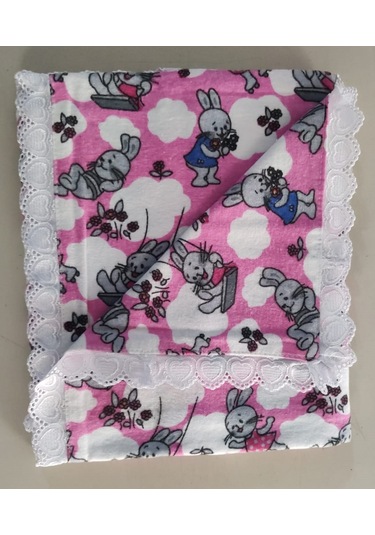 Pazen Bebek Battaniyesi 100% Pamuk 90 X 90 Ölçülerinde Pembe Pembe