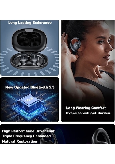 Flybuy T80 Hava İletim Spor Kulaklık Tws Bluetooth Siyah