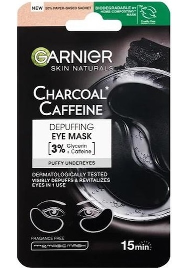 Garnier Charcoal Caffeine Kağıt Göz Maskesi