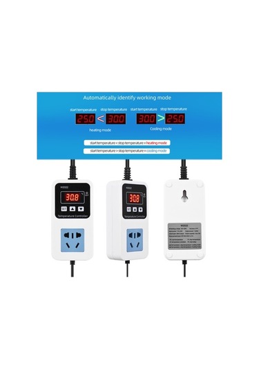 Novahub 110-220v 10a 1500w Akıllı Dijital Sıcaklık Kontrol Anahtarı, Su Geçirmez Sensörlü