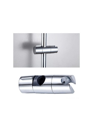 Gajeena Dürtme Ve Çıkarma Gerektirmeyen, Açı Ayarlanabilir, Dayanıklı Abs Duş Başlığı Tutucu - Eviniz İçin Evrensel Uyumlu, 19-25mm Raylara Uygun Gümüş