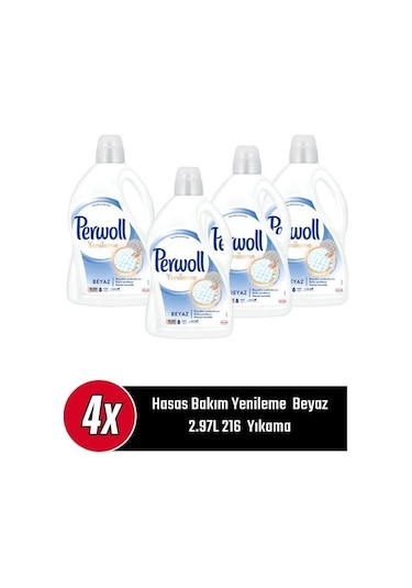 Perwoll Yenileme Onarım Beyazlar için Deterjan 4 x 2970 ML