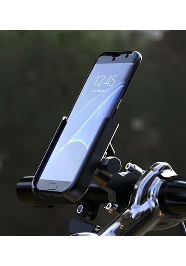 Pazly Tutucu - Motosiklet Telefon Montajı, 360 Dönebilir Alüminyum Gidon Braketi - Qf - -