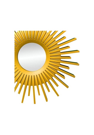Pazly Yuvarlak Suntek Şifonyer Şekilli Güneş Ev Duvar Dekor Aynaları Ayna Asılı Altın Qq Altın