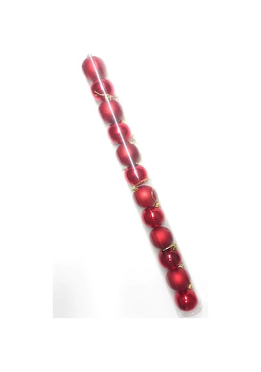 Kırmızı Renk 5 Cm Yılbaşı Çam Ağacı Süsleme Cici Topu 12 Adet