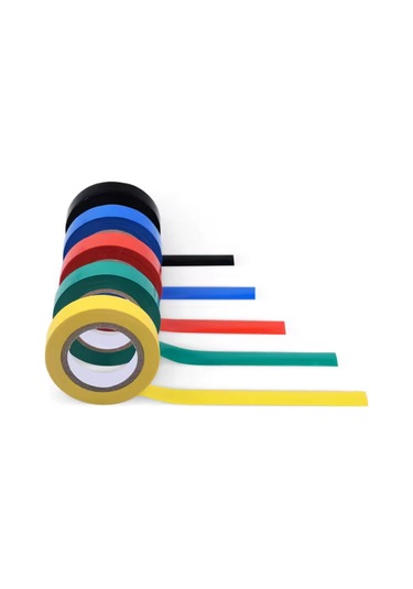 5 Adet Elektrik Bandı, Pvc İzole Bant, 0.13x18mm, 10 Metre Renkli , 600 V, 80 Derece,