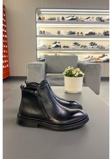 Lfr-f094 Derı Merdane Bot Siyah Siyah