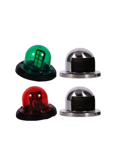 Shineyee Deniz Gemisi Navigasyon Lambası, 16 Ledli Kırmızı+yeşil , Paslanmaz Çelik, Su Geçirmez Ip68, Kolay Montaj, 2 Adet Set