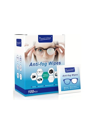 Elmpaly 100 Adet Gözlük Temizleme Mendili Nemlendirilmiş Tek Paket Çiziksiz Lekesiz Buğu Önleyici Gözlük Maske Kamera Lensi İçin