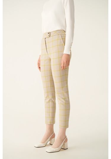 Perspective Jania Regular Fit Ekose Desenli Vizon Fıstık Yeşili P Vizon - Yeşil