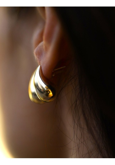 Yenigün Kuyumculuk 14 Ayar Altın Gözyaşı Damlası Vidalı Küpe 6026