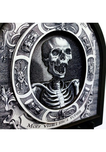 Cajuart Memento Mori Gotik İskelet Temalı Boyutlu Anahtar Askılık Duvar Dekor Gri