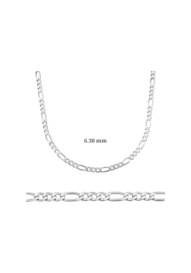6.30 Mm Gümüş Figaro Zincir - 180 Mikron (510787413)