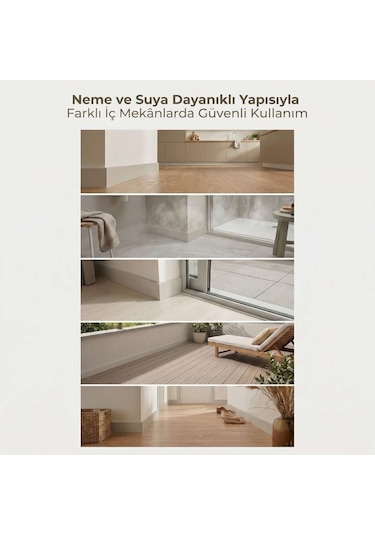 Espumo Kompozit Süpürgelik 8 cm Kaşmir | Suya Dayanıklı Parke Duvar Süpürgelik 2,40 m ESP207 -