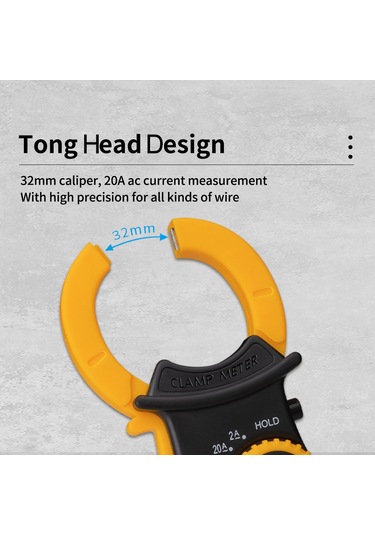 Dijital Kelepçe Metre Multimetre Taşınabilir Ac Dc Voltaj Akım Voltmetre Diyot Direnci Temassız Yangın Teli Tanıma