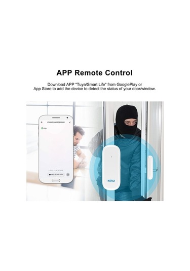 Moly Keruı Wifi Akıllı Kapı Pencere Sensörü - Uzaktan Kumanda, Ses Kontrol, Bildirimler, Smart Life Entegrasyonu