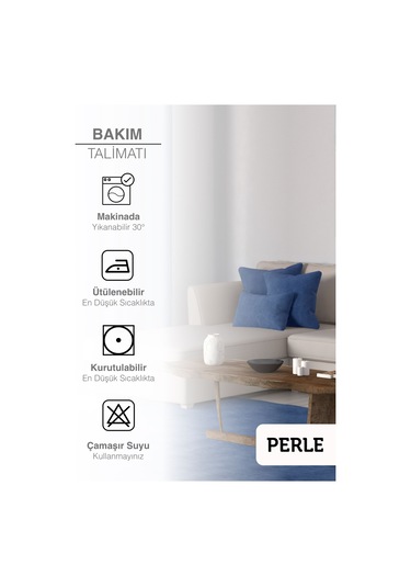 Br Perle Home Daily Series Safir Rengi Kırlent Yastık Kılıfı Safir