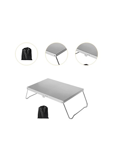 Suntek Mini Kamp Masası Katlanır Tour Yard Barbekü Için Gümüş