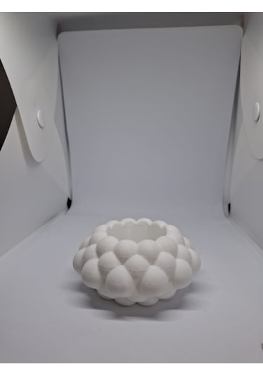İkili Bubble Tealight Mumluk Beyaz