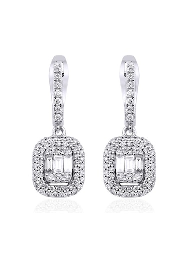 0.75 Karat Baget Pırlanta Küpe 89060149