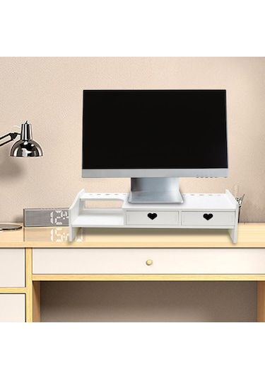 Homyl Monitör Standı Yükseltici, Dizüstü 2-beyaz-çekmece