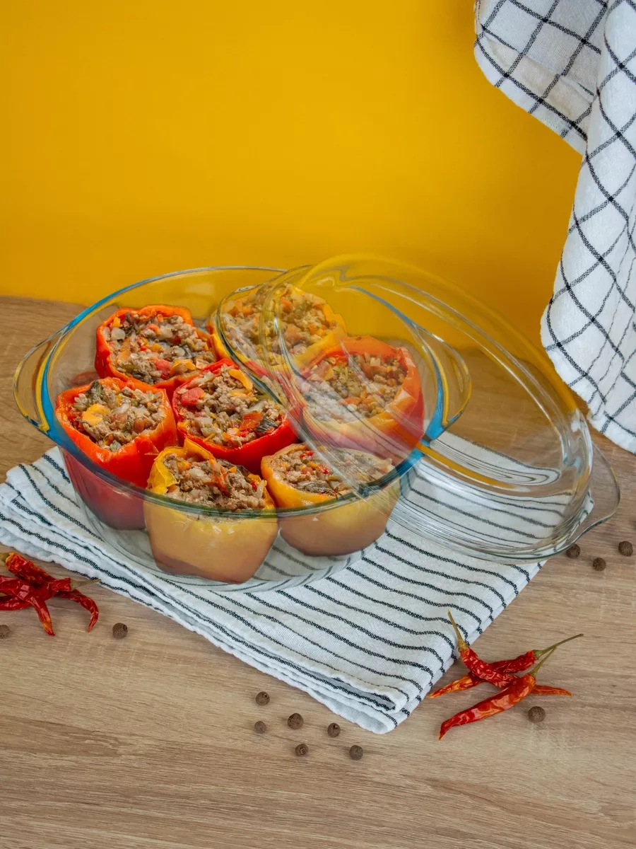 Borcam Kapağı Olan 22 Cm Yuvarlak Fırın Kabı. 9218392 Beyaz