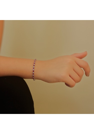 Lova Pırlantalı Oval Yakut Bileklik -  4080004