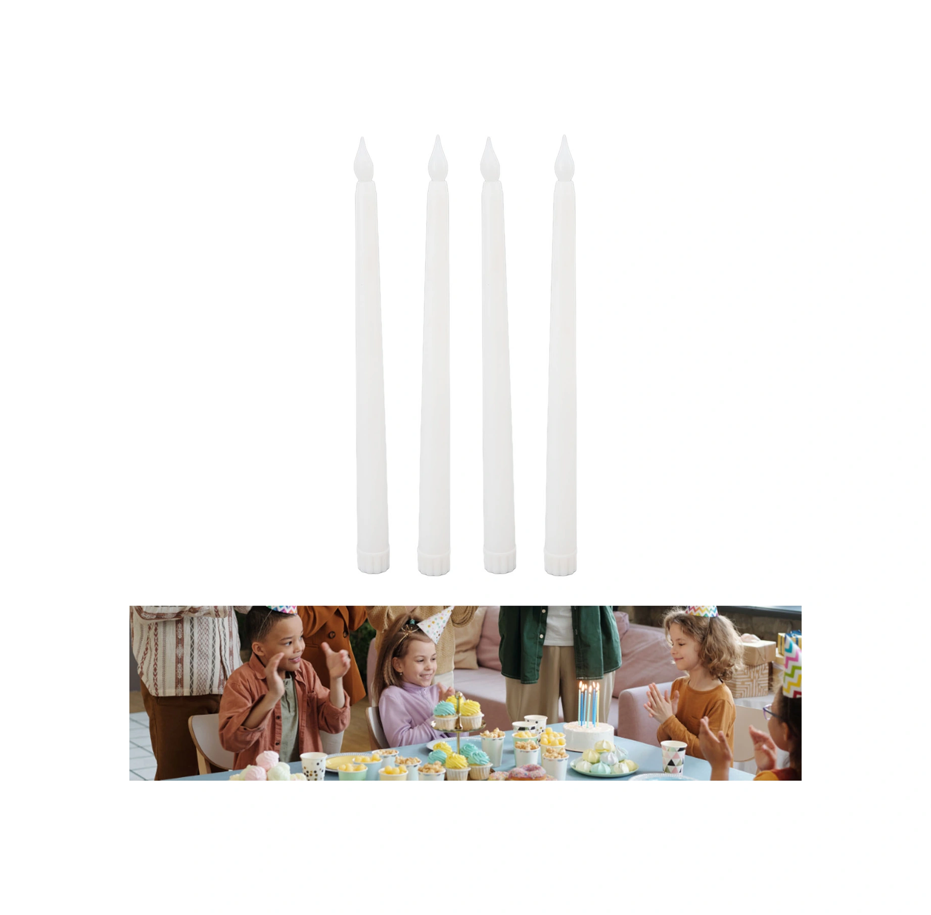 Youtek 4'lü Paket Led Mum Işıkları - Sıcak Işık, Ateşsiz, Ev/sünnet/parti Dekorasyonu Bz2902-w, Pil Yok Beyaz