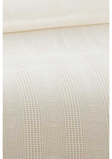 %100 Pamuk Çift Kişilik Kopanaki Dantelli Waffle Pike-210x230 Cm-krem Krem Krem