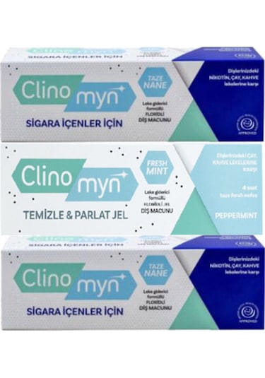 Clinomyn Sigara Içenler Için 75ml X 2 + Temizle Parlat Fresh Jel Diş Macunu 75ml