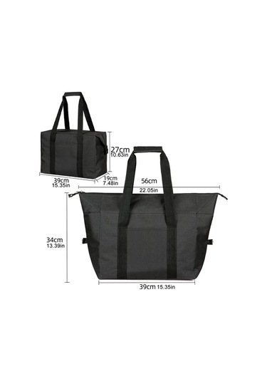 20l Soğutucu Çanta Büyük Katlanabilir Soğutucu Piknik Çantası Yalıtımlı Çanta Termo Çanta Plaj Soğutucu Kutusu Siyah Çok Renkli