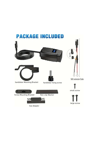 Xuweiwei Motorsiklet Gidon Telefon Sarj Cihazi Pd30 Qc30 Hizli Sarj Volt Metreli Saeden Usb Adaptor 12v36v Bisikletler Yesil Isik