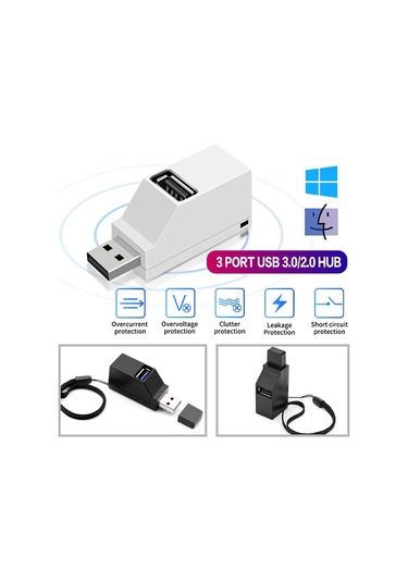 Fonken 3 Port Usb 3.0 Hub Genişletici Pc Dizüstü Bilgisayarlar İçin Usb 2.0 Splitter 3 Yollu Şarj Cih Otg U Disk USB Aks. 56464029