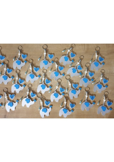 Hdrlazerdizayn Ahşap Fil Ve Kalpli Anahtarlık Bebek Hediyelik