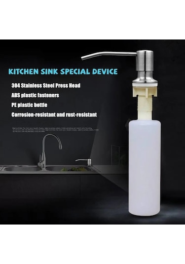 Set1-350ml-silver-mutfak Lavabo Sıvı Sabunluk Pompası Paslanmaz Çelik 500 Ml Sıvı Sabun Şişesi Lavabo Montaj El Basınçlı Sabunluk Şişesi