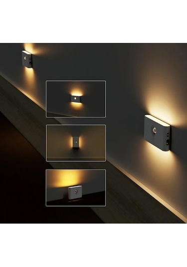 Ganzhoushop Sensörlü Şarjlı Led Kablosuz Harekete Duyarlı Dekoratif Ceviz Aplik Lamba Fs - Akıllı Aydınlatma Çözümü Ceviz