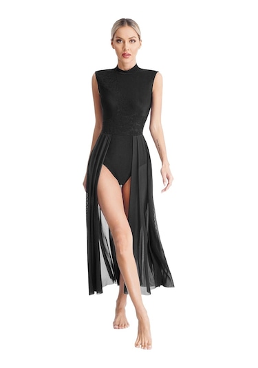 Beyaz Kadın Çağdaş Lirik Dans Elbise Bale Jimnastik Leotard Kolsuz Şifon Dökümlü Elbise Sahne Performansı Giyim Beyaz Beyaz Kadın Çağdaş Lirik Dans Elbise Bale Jimnastik Leotard Kolsuz Şifon Dökümlü Elbise Sahne Performansı Giyim Beyaz