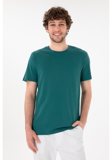 U.S. Polo Assn. Erkek Regular Fit Bisiklet Yaka Koyu Yeşil Basic Tişört 50305928-VR101 U.S. Polo Assn. Erkek Regular Fit Bisiklet Yaka Koyu Yeşil Basic Tişört 50305928-VR101