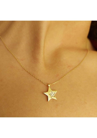 Bilezikhane Yıldız Figürlü Altın Kolye 30225923