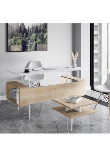 Irony Maxi Ofis Masa Takımı Beyaz Meşe