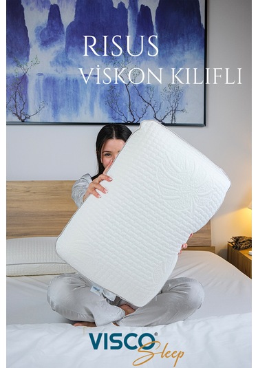 Visco Yastık Doğal Viskon Kılıf Ergonomik Yastık 60 x 40 x 15 CM