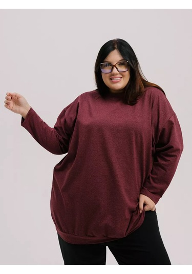 Lena Grand Oversize Sweatshirt Büyük Bedenler 185524006 Kırmızı
